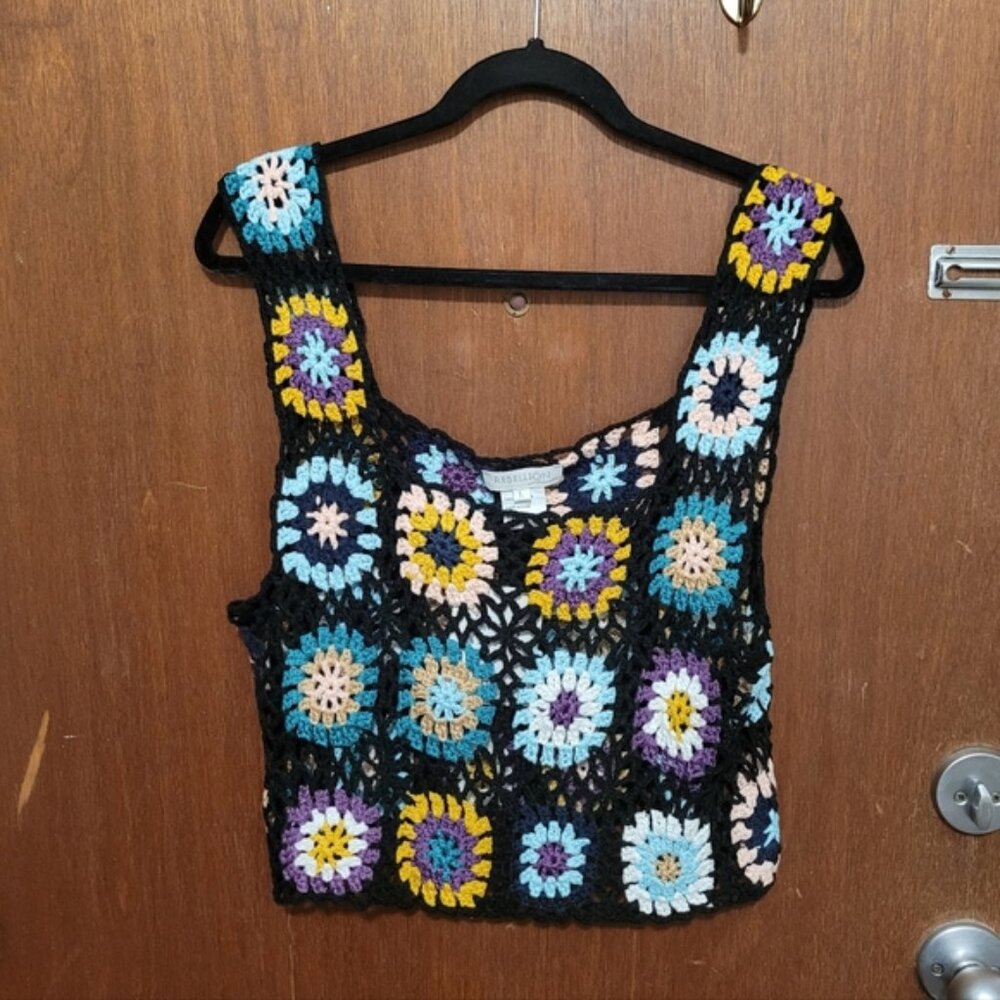 NWT Rebellion Again Crocheted Crop Tank
